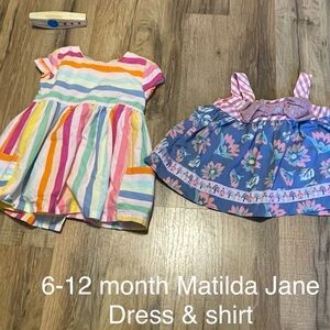 Matilda Jane Rainbow Striped and Floral Dress Set